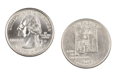 Yeni Meksika 2008d devlet Hatıra çeyrek beyaz üzerinde izole