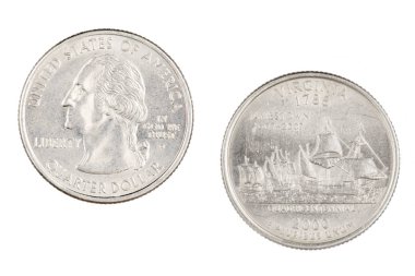 Virginia 2000d devlet Hatıra çeyrek beyaz bir b üzerinde izole