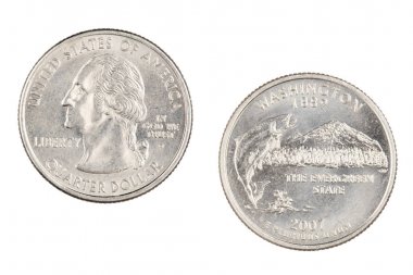 Washington 2007p devlet Hatıra çeyrek beyaz üzerinde izole