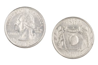 Gürcistan 2999p devlet Hatıra çeyrek beyaz bir ba üzerinde izole