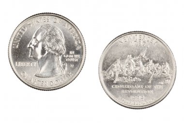 New Jersey 1999d devlet Hatıra çeyrek beyaz üzerinde izole