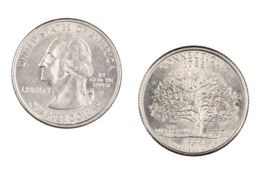 Connecticut 1999p devlet Hatıra çeyrek bir Whit üzerinde izole