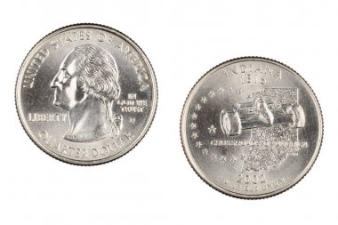 Indiana 2002d devlet Hatıra çeyrek beyaz bir ba üzerinde izole