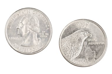 Idaho 2007p devlet Hatıra çeyrek beyaz arka izole