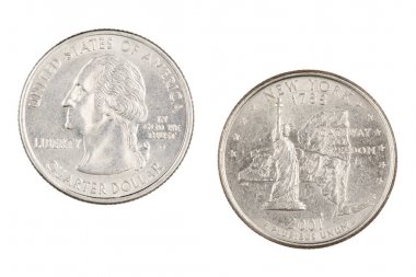 New York 2001p devlet Hatıra çeyrek beyaz bir b üzerinde izole