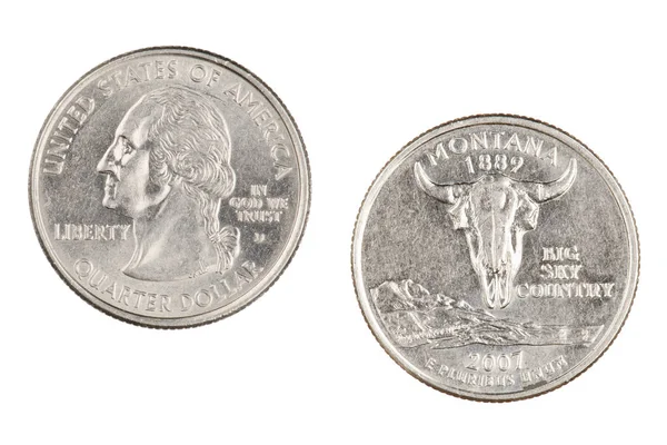Montana 2007d devlet Hatıra çeyrek beyaz bir ba üzerinde izole