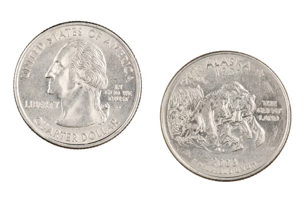 Alaska 2008p devlet Hatıra çeyrek beyaz BAC üzerinde izole