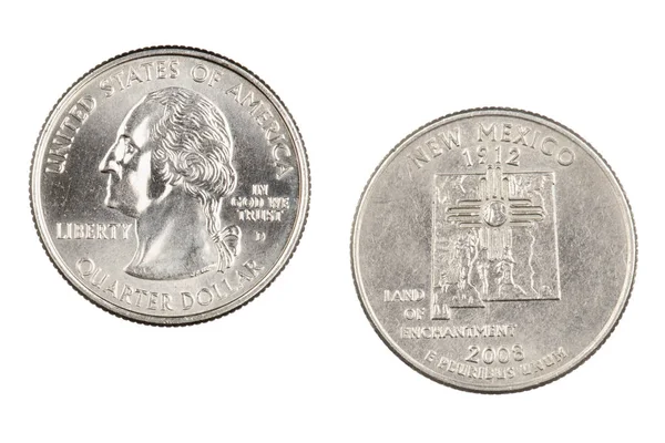 Yeni Meksika 2008d devlet Hatıra çeyrek beyaz üzerinde izole