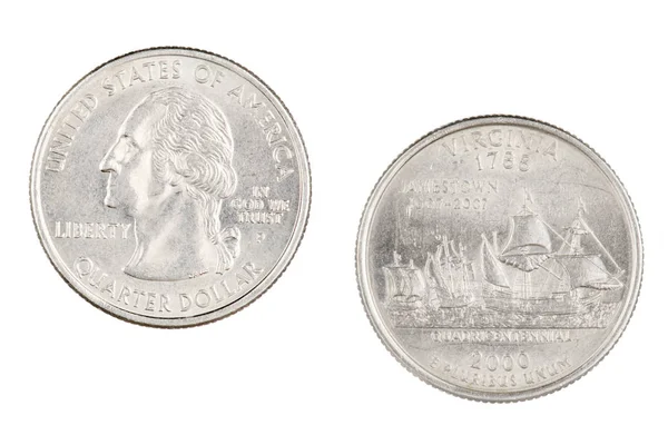 Virginia 2000d devlet Hatıra çeyrek beyaz bir b üzerinde izole