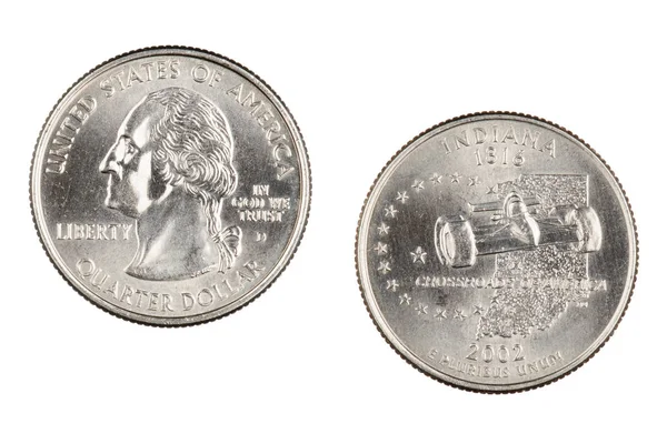 Indiana 2002d devlet Hatıra çeyrek beyaz bir ba üzerinde izole