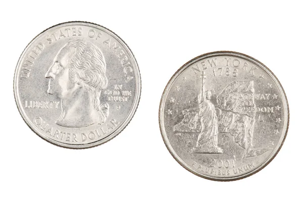 New York 2001p devlet Hatıra çeyrek beyaz bir b üzerinde izole