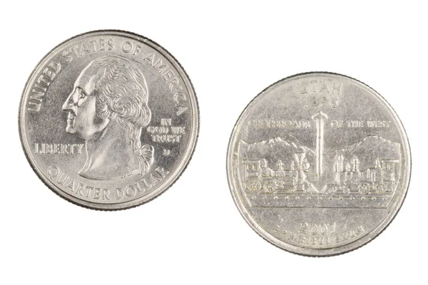 Utah 2007d devlet Hatıra çeyrek beyaz bir arka üzerinde izole