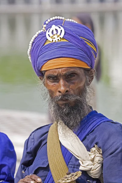 Sika Hindu homem religioso em Nova Deli Índia — Fotografia de Stock