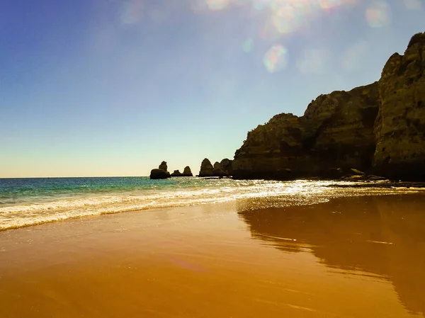 Kusten Vid Algarve Lagos Portuga — Stockfoto