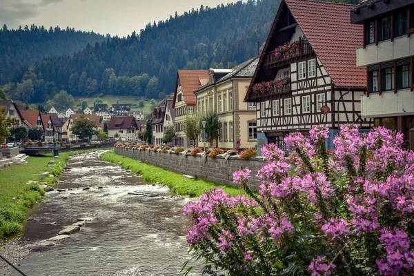 Schiltach Velmi Pěkné Městečko Černém Lese — Stock fotografie