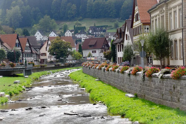 Schiltach Velmi Pěkné Městečko Černém Lese — Stock fotografie