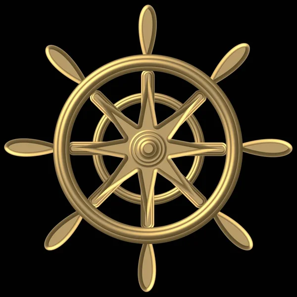 Złoty Kompas Złota Róża Wiatrów Złotej Kierownicy — Zdjęcie stockowe