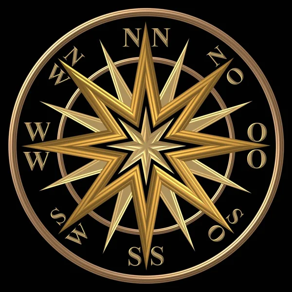 Golden compass - Golden Windrose - Golden Steering Wheel