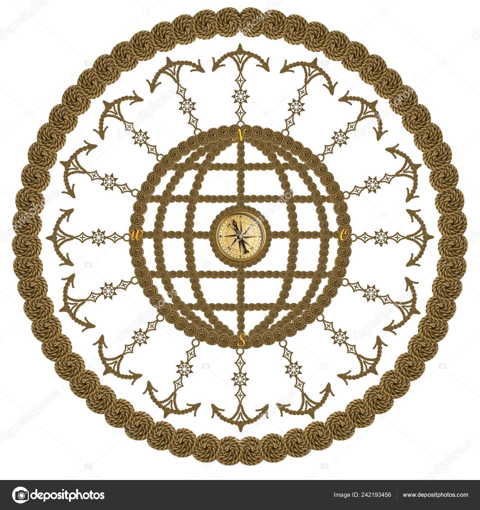 Compass Anchor Steering Wheel Globe Wind Rose Stock Photo by ©Schwerin
