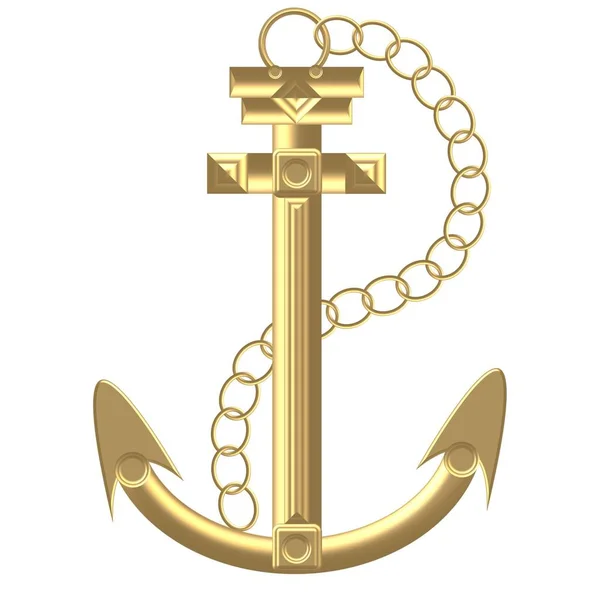 Golden Compass Horgony Szélrózsa Kormánykerék Globe Vitorlás Hajó — Stock Fotó