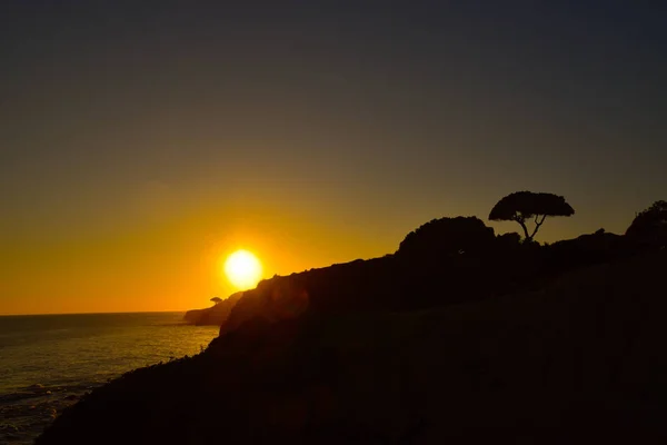 Salida Del Sol Puestas Sol Costa Del Algarve Portugal Lagos — Foto de Stock