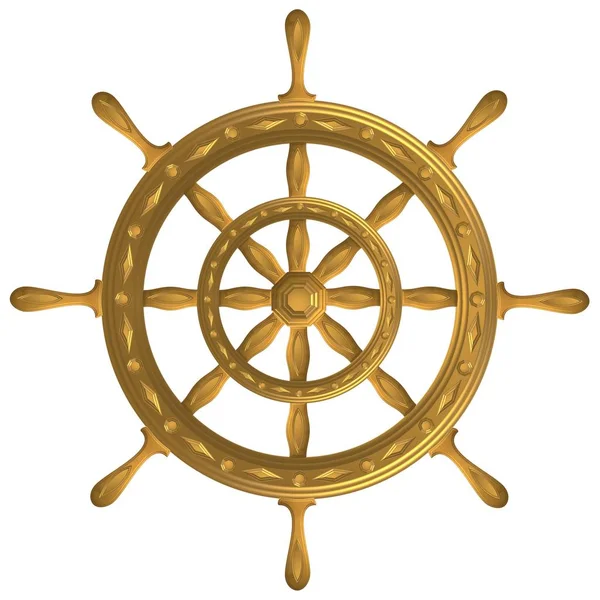 Złoty Kompas Kotwica Wiatr Róża Kierownicy Globe — Zdjęcie stockowe