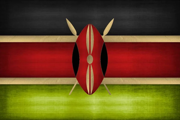 肯尼亚的色彩和地图 — 图库照片