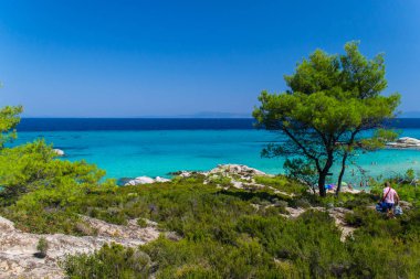 Sentonia Beatiful plaj, Yunanistan, sabah Erken 