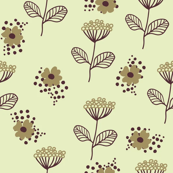 斯堪的纳维亚风格的无缝模式。Florar 图案, 用于打印墙纸, 礼品纸, 纺织品, 纸张。双色茴香图案. — 图库矢量图片