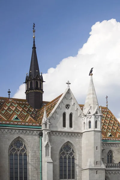 Mátyás-templom Vértes felülnézet. Budapest, Magyarország — Stock Fotó