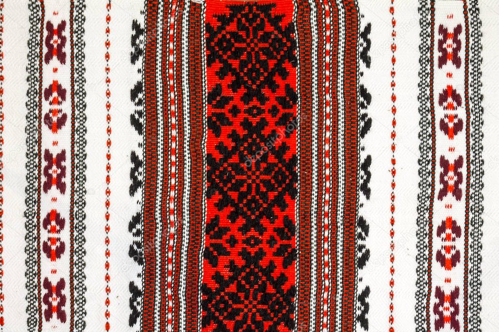 Ethnic traditional ornate ukrainian rug or towel