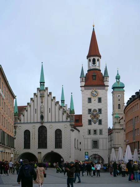 Városháza, a Marienplatz, München, Németország — Stock Fotó