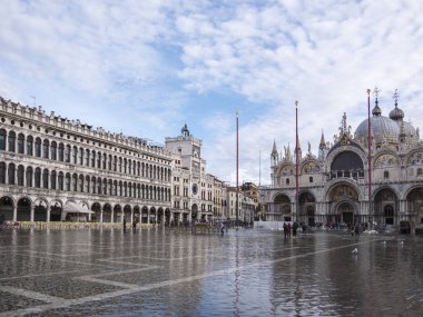San Marco Meydanı ve Katedrali veya Bazilikası'na. Venedik, İtalya
