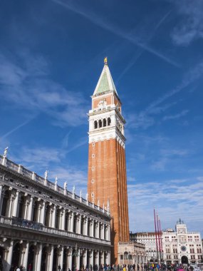San Marco Meydanı veya Piazza. Venedik, İtalya