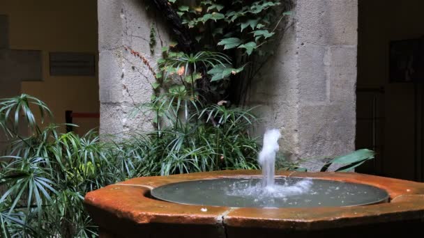 Arquitetura construtor interior cachoeira fonte interior natureza — Vídeo de Stock