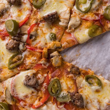 Pizza hazır yakın çekim