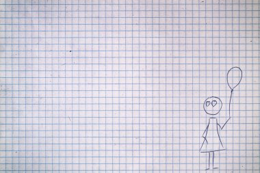 romantik bir defter kağıda çizim