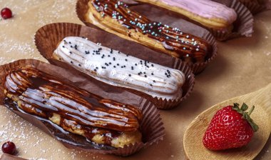 kafe menü kapağı Eclair için gıda