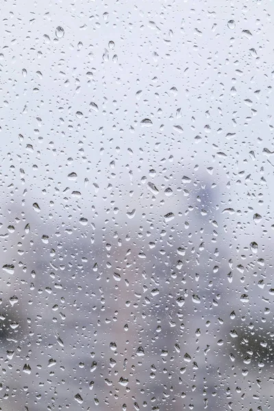 Regen Druppels Een Grijs Venster — Stockfoto
