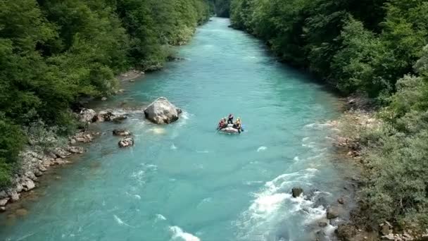 Río Tara Montenegro Junio 2018 Personas Identificadas Acción Aventura Rafting — Vídeos de Stock