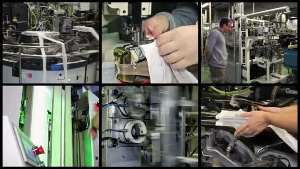 Impianto Produzione Calze Donna Industria Tessile Lavoratrice Tessile Lavoro Produzione — Video Stock