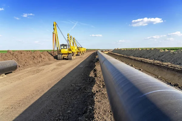 Installation und Bau von Pipelines — Stockfoto
