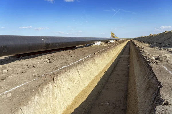 Construção de gasodutos naturais — Fotografia de Stock