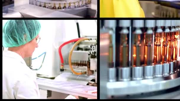 Fabrication Produits Pharmaceutiques Médicaments Mur Vidéo Conceptuel Travailleurs Pharmaceutiques Sur — Video