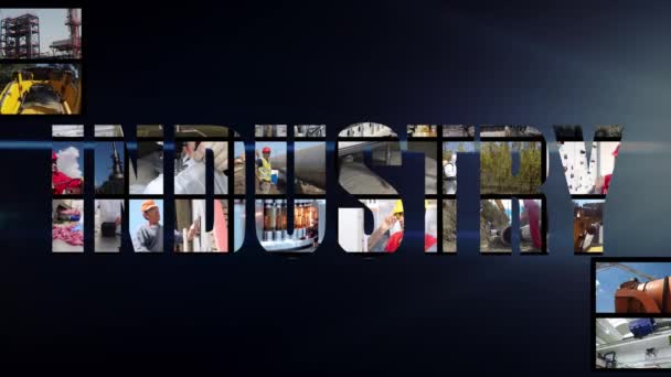 Multimedia Video Wall Montaje Producción Industrial Collage Videoclips Que Muestran — Vídeos de Stock