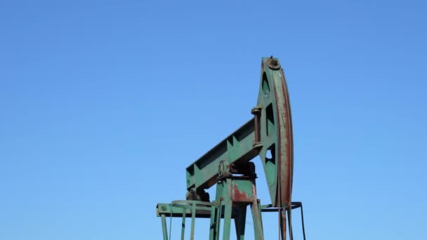 Petroleum Industry Pump Jack Blue Sky Jack Pompa Estrarre Petrolio — Video Stock