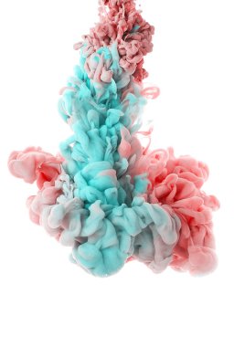 Suda mürekkep. Splash Boya karıştırma. Çok renkli sıvı boya. Arka plan rengi