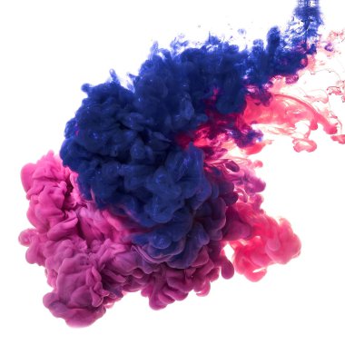 Suda mürekkep. Splash Boya karıştırma. Çok renkli sıvı boya. Arka plan rengi