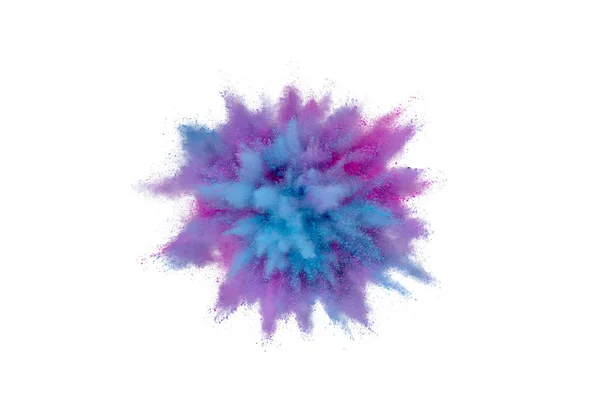 Esplosione di polvere colorata su sfondo bianco. Primo piano astratto d — Foto Stock