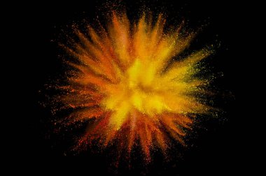 Renkli toz patlaması. Arka planda soyut çekim tozu. Albay